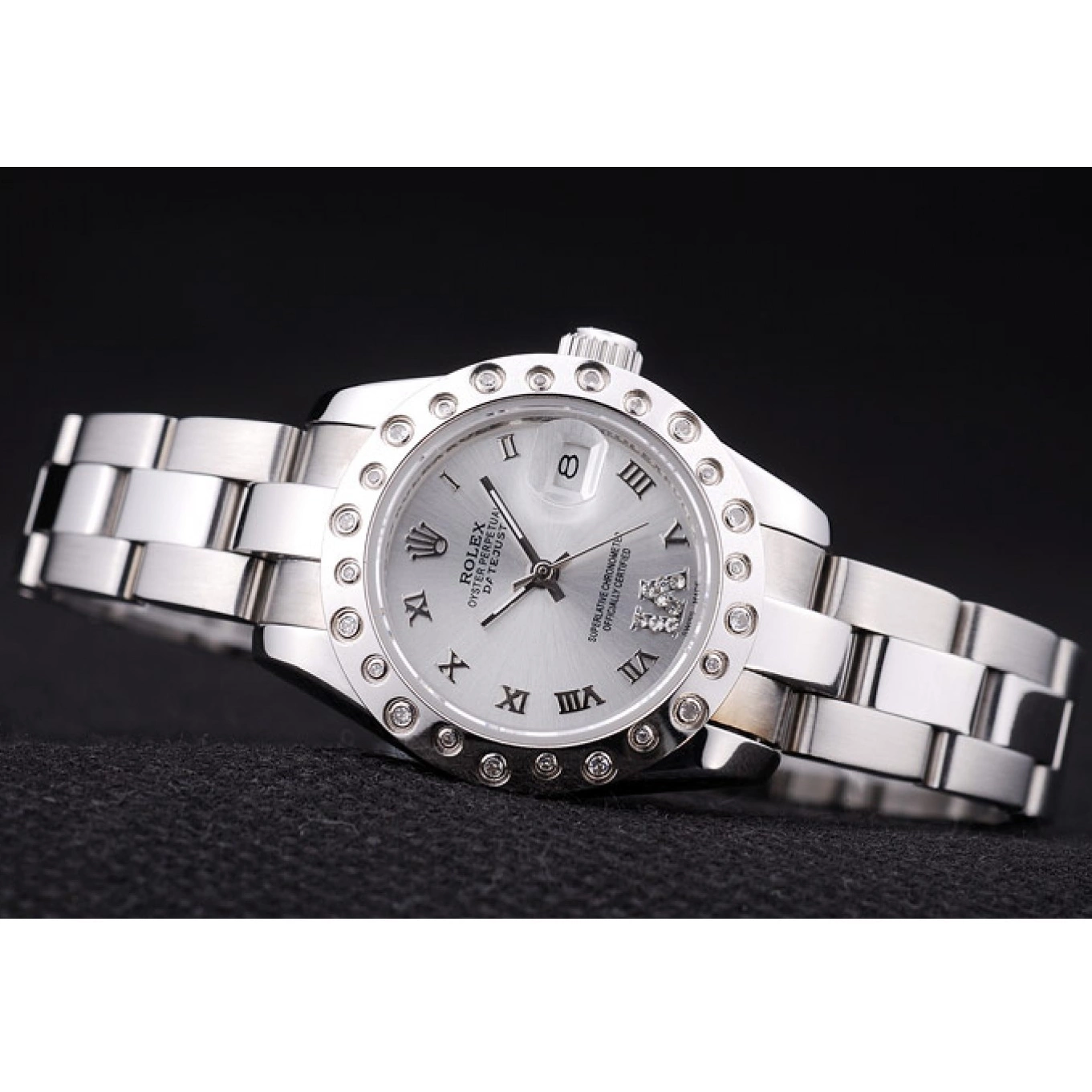 Good copy rolex watches Rolex 7474 Bezel Silver Dial Polished Diamonds Datejust Silver 0715
